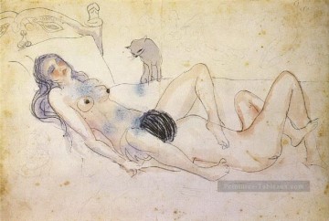  1902 Peintre - Homme et femme avec un chat Homme et femme avec un chat 1902 cubiste